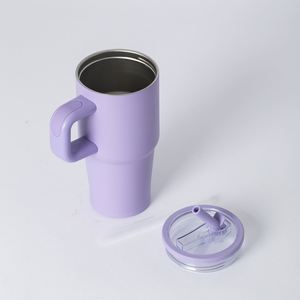 Venta al por mayor: Vaso térmico portátil de 20 oz con doble capa y aislamiento al vacío, ideal para viajes, coche o exteriores, con asa. - Product Image 6