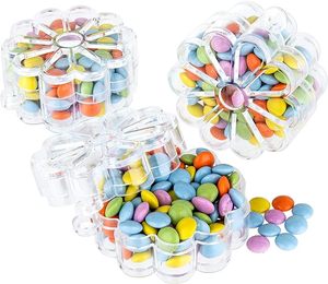Paquete de <span class=keywords><strong>12</strong></span> cajas de dulces con forma de flor acrílica, contenedores de plástico Lucite transparente, estantes de exhibición de diseñador para bodas, favores de fiesta - Product Image 1