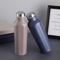 Flacon thermos portable en acier inoxydable de 500ml bouteille sous vide hexagonale créative à double paroi personnalisée en diamant