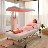 Canopée de luminothérapie rouge motorisée à levage intégral, haute intensité, 1280 LED, appareil de photobiomodulation par lumière rouge pour salon et SPA