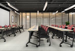 Table de réunion pliable et mobile LEADCOM LS 4-6A pour salle de formation, mobilier de bureau, avec étagère, structure de table - Product Image 3