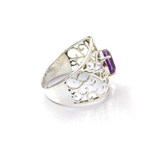 แหวนพลอยอเมทิสต์ เงินแท้ 925 แหวนพลอยทำมือ คอลเลคชั่นแหวนเงินคุณภาพ ราคาขายส่ง - Product Image 4