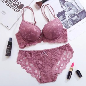 FF3261 Set di mutandine in pizzo floreale Sexy con ferretto Push up reggiseno e mutandine in due pezzi biancheria intima da donna - Product Image 4