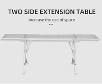 Table de camping portable multifonctionnelle en acier inoxydable 304 et bois massif Essential Soloman, mobilier d'extérieur moderne