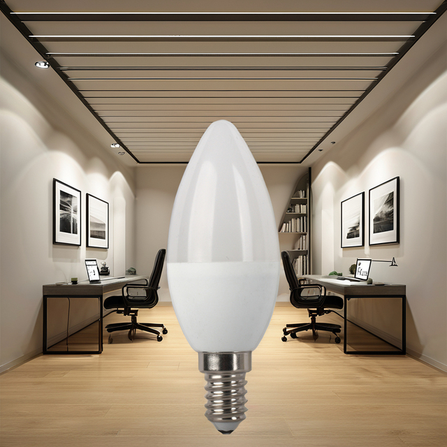 Constant Current Wide Voltage 3W 5W 8W C37 OEM LED Bulb Clear 180/360 Beam Angle Dimmable CRI 80 90lm/W Efficiency 25000 Hours