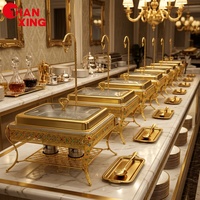 TIANXING Plat de service moderne à couvercle suspendu en acier inoxydable pour buffet, idéal pour hôtels, fêtes, mariages et traiteurs