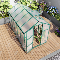 Serre extérieure 6*10 pieds avec panneaux en polycarbonate, serre de jardin avec structure en aluminium, serre accessible pour jardins et cours arrière