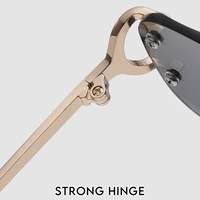 Lunettes de soleil sans monture 2026 de créateur pour femmes et hommes, monture métallique sans bords, découpe diamant, verres dégradés bleus de haute qualité