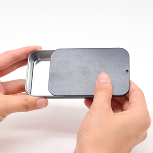 Small Rectanglur Square Metal Tin Cigarette Case Lip Balm Container Custom Sliding Tin Boxes Cans for Mint Candy with Lid