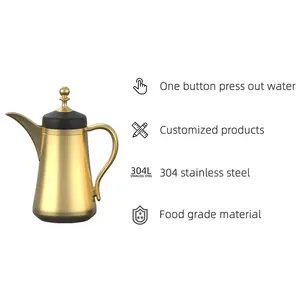 Wholesale Thermos Flask Double Wall Insulated Coffee Vaccum Pot Thermo Flask Water Jug Stainless Steel Thermo Pot Dallah