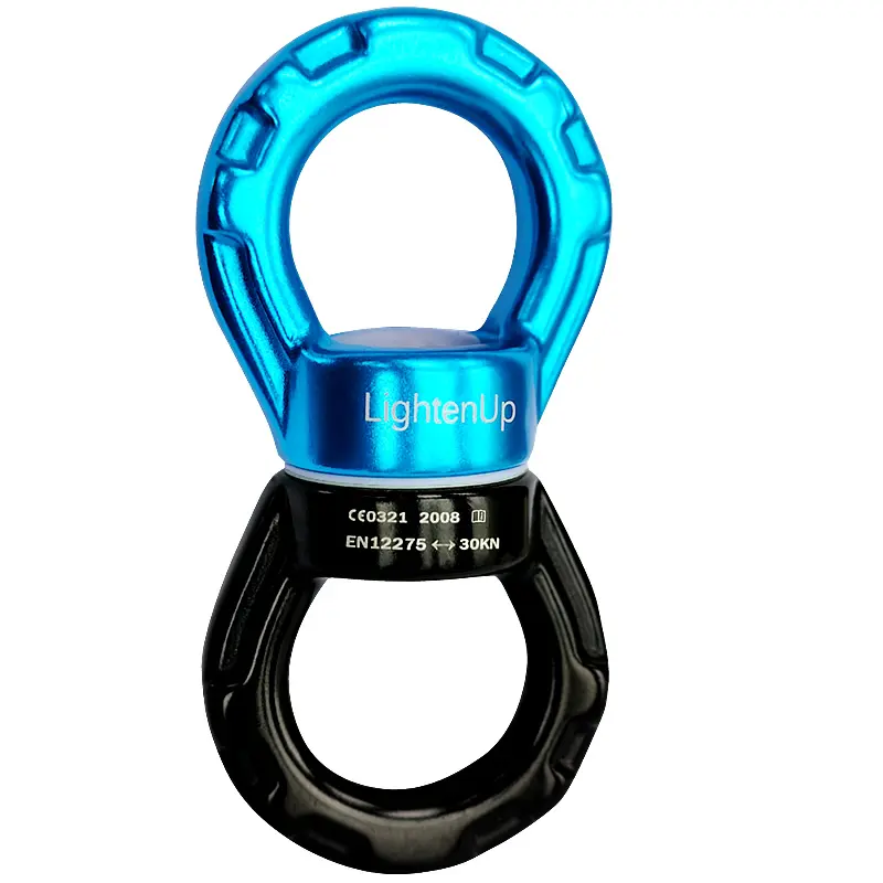 Aksesori olahraga memanjat luar ruangan 30KN, Carabiner putar mengunci sendiri, kait Carabiner berputar