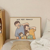 Peinture murale encadrée pour la famille, art mural décoratif, affiche décorative « Nous sommes une famille » pour chambre à coucher, salon, décoration intérieure