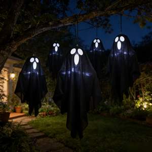 Decoración de Fantasma Luminoso de Halloween, Luz LED Colgante con Luces Púrpuras, Adorno Espeluznante para el Hogar, Jardín, Fiesta, Casa Embrujada - Product Image 4