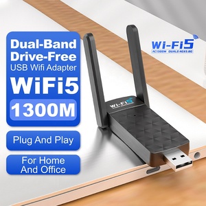 Bán Buôn 1300Mbps Network Adapter <span class=keywords><strong>Wifi</strong></span> Dongle Antenna WPS USB <span class=keywords><strong>Wifi</strong></span> Receiver Dongle Cho Máy Tính Xách Tay Máy Tính Để Bàn PC - Product Image 2