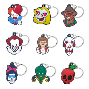 Cute Key Chain Custom Keyring Cartoons Anime Figure 2D/3D Soft Pvc Rubber Keychains Halloween Day