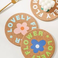Vente en gros usine de sets de table, sous-verres et tapis de sublimation personnalisés en liège écologique de 4 pouces avec motif dessin animé