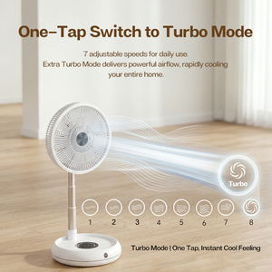 Portable <b>Standing</b> <b>Fan</b> Rechargeable Foldable Floor <b>Fan</b> Desktop <b>Fan</b> with Remote Control 7 Speed Oscillating <b>Fan</b> for Home Office - Product Image 3