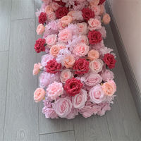 B-1438 Hochwertige Handgefertigte Seiden-Rote Rosa Rosen Künstliche Blumen Hochzeit Valentinstag Moderne Blumenarrangements Rosenreihe