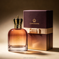Flacon de parfum rond en verre de luxe 100 ml, pulvérisateur personnalisé coloré, étiquette, logo, vide avec boîte
