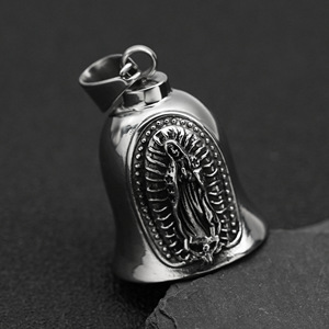 Bijoux religieux Vierge Marie, clochette Gremlin Biker, anti-ternissement, PVD, acier inoxydable 316L, breloque pour collier homme, cadeau, vente en gros - Product Image 1
