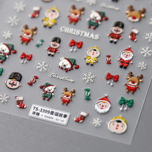 Adesivi impermeabili natalizi per Nail Art 5D fiocco di neve invernale con fiocco di neve decalcomanie per tatuaggi per donne e bambine in plastica autoadesiva - Product Image 4