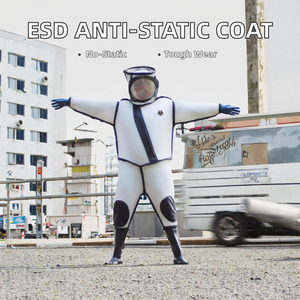 Camice da lavoro antistatico ESD <span class=keywords><strong>con</strong></span> <span class=keywords><strong>cappuccio</strong></span> antipolvere per indumenti di sicurezza per camere bianche - Product Image 2