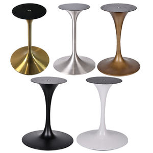 Base de Mesa Moderna y Duradera en Oro Cepillado con Pedestal de Acero Inoxidable para Uso Comercial en Restaurantes y Hospitales - Product Image 1