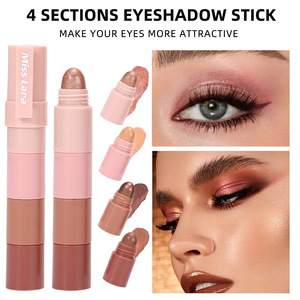 Lápiz Labial 4 en 1 de Alta Pigmentación, Sombra de Ojos MISS <span class=keywords><strong>LARA</strong></span>, Set Hidratante e Impermeable - Acabado Mate y Terciopelo, Cuatro Colores, Rubor Mineral en Polvo - Product Image 4