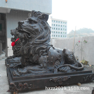 Copper Lion Sculpture European Style Large Outdoor Statue For Plazas Hotels Banks Office Buildings - Product Image 2