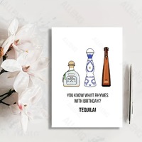 Tarjeta de Felicitación de Cumpleaños con Tema de Tequila Divertido y Personalizado