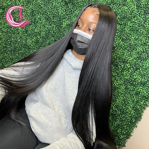 Tùy Chỉnh 13x4 Thẳng Phi Phụ Nữ Da Đen Cho Ren Phía Trước Tóc Giả Mật Độ 180% Nửa Bob Tóc Giả Với Bang Made Trinh Nữ Tóc HD Ren - Product Image 2