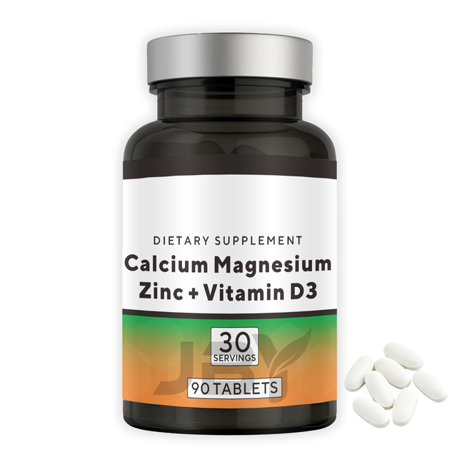 JBY OEM Calcium Magnesium Zinc Vitamin D3 Immune Supplement Adult Calcium Magnesium and Zinc Tablets