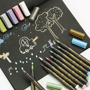 Mềm bàn chải tip kim loại đánh dấu 10 12 màu sắc kim loại đánh dấu sơn bút cho Mô hình màu không phai sơn đánh dấu bút - Product Image 2