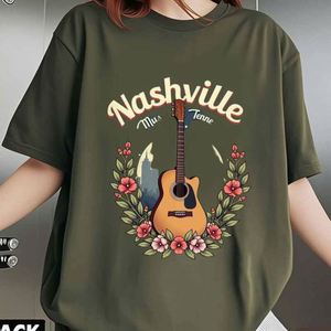 2025 New America European Nashville Elements Short Sleeve T-<b>Shirt</b> Woven Fabric Custom Digital Printing <b>Shirts</b> with Pattern - Product Image 4