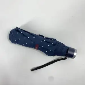 Polka Dot 3 складной зонтик прямо от производителя щедевая открывающиеся вручную белого и синего цвета 21 "* 8 панелей, диаметр 98 см серебряный металлический каркас