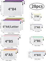 Sacs de rangement transparents multi-tailles en direct d'usine, pochettes à fermeture éclair personnalisées en plastique, dossiers en PVC, sacs en filet pour documents