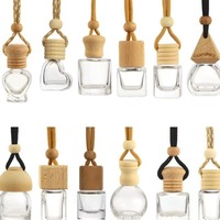Diffuseur d'huiles essentielles de luxe en verre transparent de 10 ml, diffuseur d'air plat parfumé, parfum avec bouchon à vis, logo personnalisé, couvercle en bois