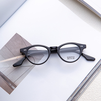 Lunettes optiques classiques rondes vintage avec logo personnalisé, monture en acétate, lunettes de vue