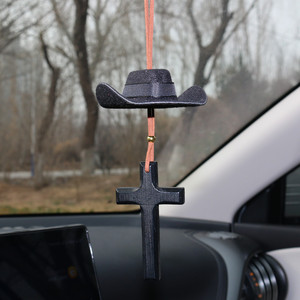2026 Cute <b>Cowboy</b> <b>Hat</b> Car Ornament Fabric Pendant Decor for <b>Women</b> & Men, Fun Road Trip Automotive Interior Accessory - Product Image 4