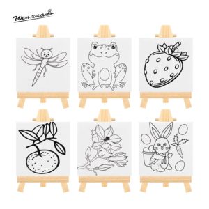 Acrylic Watercolor <strong>Mini</strong> Easel and <strong>Canvas</strong> Pre Printed Stretched <strong>Canvas</strong> Triangle Easel Pre Drawn <strong>Canvas</strong> With Easel - Product Image 1