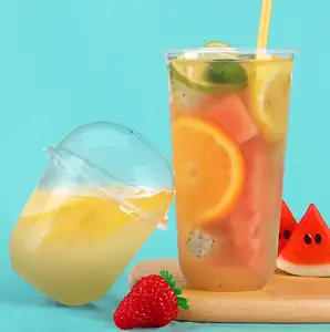 Copo de plástico descartável para bebidas frias, café e chá, copo para smoothie, impressão por atacado