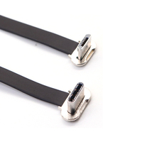 Harga Pabrik OEM FPC Flat Slim Thin Flex USB C Kabel L Sudut Kanan Pendek FPV USB 3.1 Tipe C Kabel Pengisian Daya