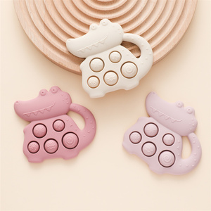 Nuova vendita Baby Silicone dentifrieri in Silicone morbido dinosauri ciuccio catene <span class=keywords><strong>e</strong></span> massaggiagengive accessori - Product Image 5