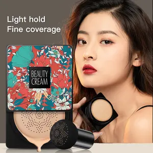 Oem Odm Suppliers Natural Ivory Skin Tone Matte Poreless Foundation Concealing Mushroom Head Air Cushion Bb Cream With Sunblock