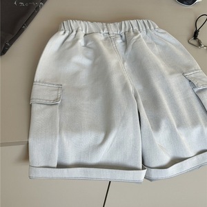 Shorts <span class=keywords><strong>en</strong></span> <span class=keywords><strong>jean</strong></span> de coton pour enfants, style été 2026, style coré<span class=keywords><strong>en</strong></span>, <span class=keywords><strong>blanc</strong></span>, taille mi-haute, couleur unie, lettres, style occidental pour garçons et filles - Product Image 5