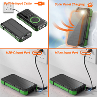 Batterie externe portable solaire étanche 20000 mAh tendance 2025 avec charge rapide PD22.5W, Micro USB intégré et affichage LED pour extérieur