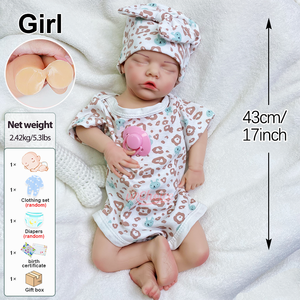 URCHOICE Platinum silikon 44CM bayi perempuan dengan Chubby OEM/ODM modis boneka Reborn untuk penyakit epil& properti foto - Product Image 2