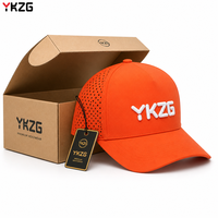 Casquette de baseball personnalisée avec logo de marque brodé en 3D, imperméable, en tissu Oxford haute performance, perforée au laser violet, de haute qualité, pour le sport