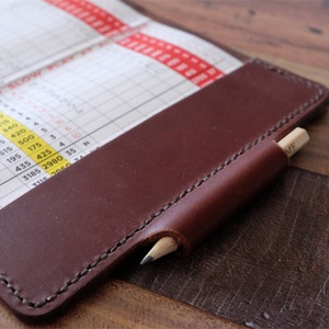 Boshiho High Quality Personalized Italian Leather <b>Golf</b> Scorecard Holder with Pen Loop and Customizable Size - Product Image 6