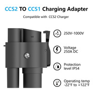 Adaptateur de chargeur EV combiné CCS1 vers CCS2 - Charge AC et DC pour voitures électriques US/EU/Asie - Convertisseur de type 1 vers type 2